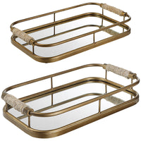 Uttermost Rosea Brushed Gold Trays, 2-Piece Set