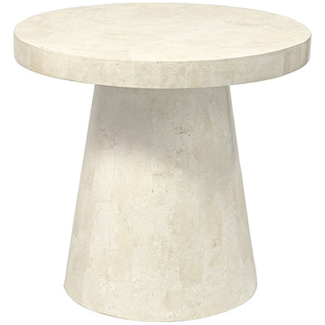 Palecek Foley Large White Stone Outdoor Side Table