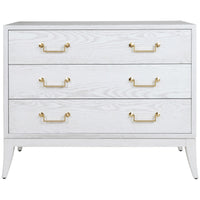 Worlds Away Sabre Leg 3-Drawer Chest with Brass Swing Handle