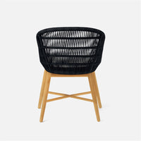 Made Goods Jolie Teak Outdoor Dining Chair in Danube Fabric