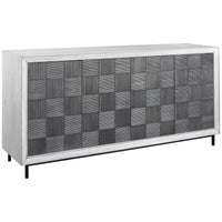 Uttermost Checkerboard 4-Door Gray Cabinet