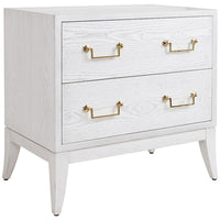 Worlds Away Sabre Leg 2-Drawer Side Table with Brass Swing Handle