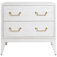 Worlds Away Sabre Leg 2-Drawer Side Table with Brass Swing Handle