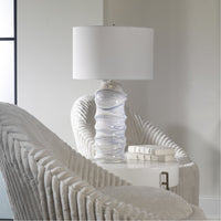 Uttermost Waves Blue and White Table Lamp