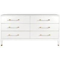 Worlds Away Maren Six Drawers Chest in White Linen