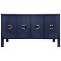 Worlds Away 4-Door Buffet with Antique Brass Circle Hardware