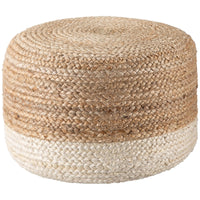 Jaipur Saba Oliana Ombre Stripes White Beige SAA09 Cylinder Pouf