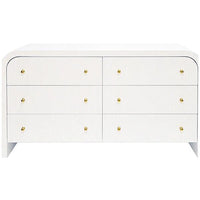 Worlds Away Valentina Waterfall Edge Chest in White Lacquer