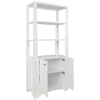 Worlds Away Etagere with 2-Door Fluted Cabinet