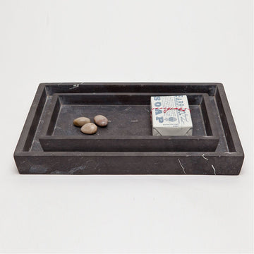 Pigeon and Poodle Luxor Rectangular Tray - Tapered, 2-Piece Set