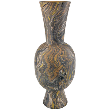 Currey and Company Brown Marbleized Tall Vase