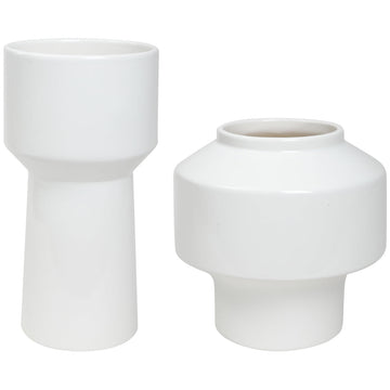 Uttermost Illumina Abstract White Vases, 2-Piece Set