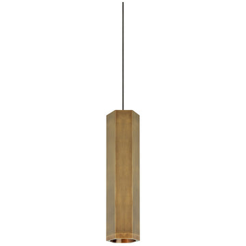 Tech Lighting Blok Monopoint LED Small Pendant in Aged Brass