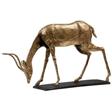 Villa & House Oryx Curved Horn Statue in Gold