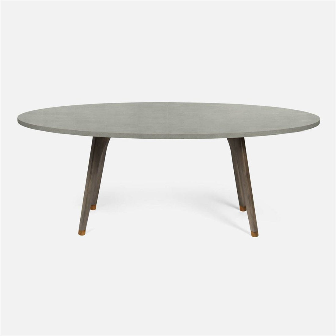 Made Goods Alder Oval Dining Table in Faux Shagreen Top