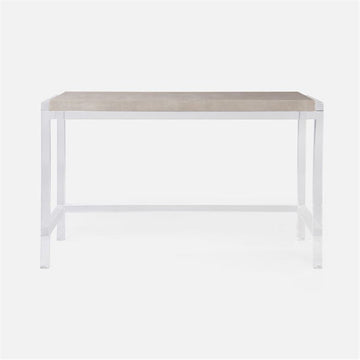 Made Goods Cassian Acrylic Console Table with Faux Linen Top