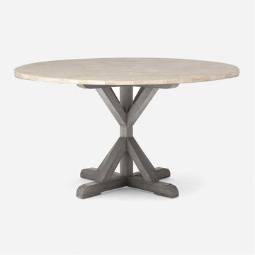 Made Goods Dane Round Farm Dining Table in Stone
