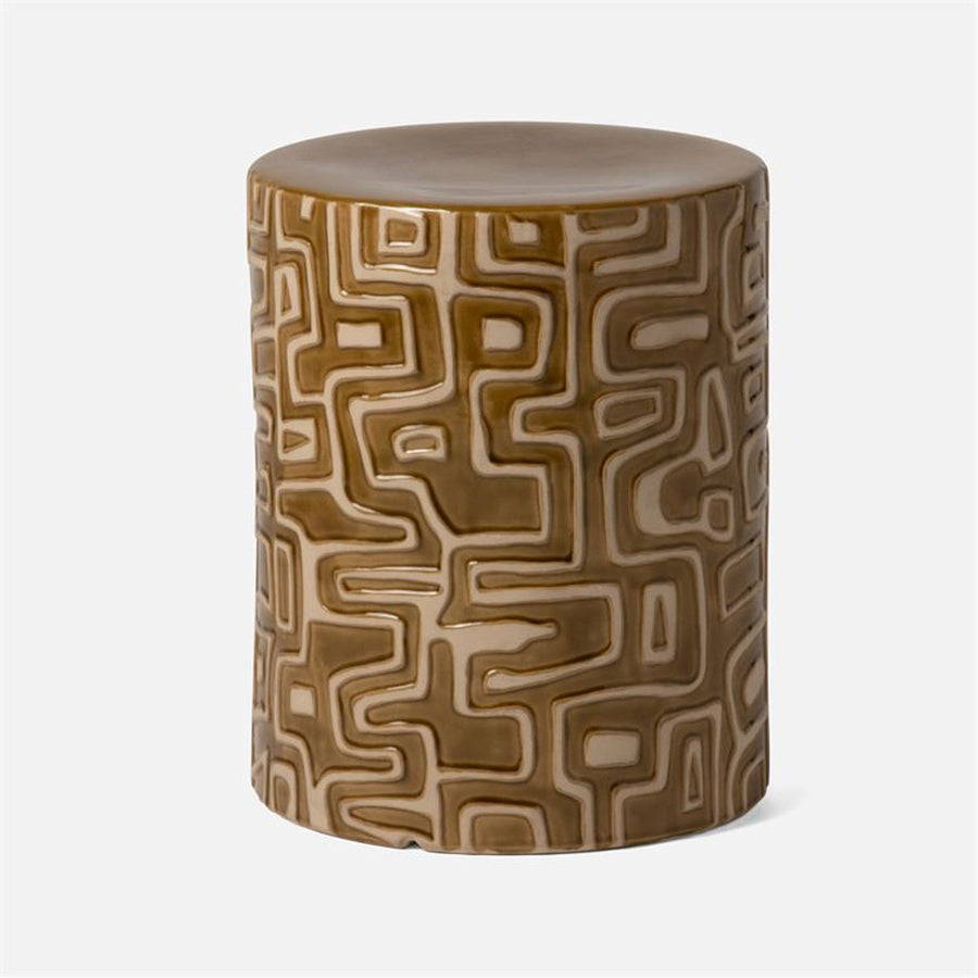 Made Goods Loman Graphic Patterned Ceramic Outdoor Stool