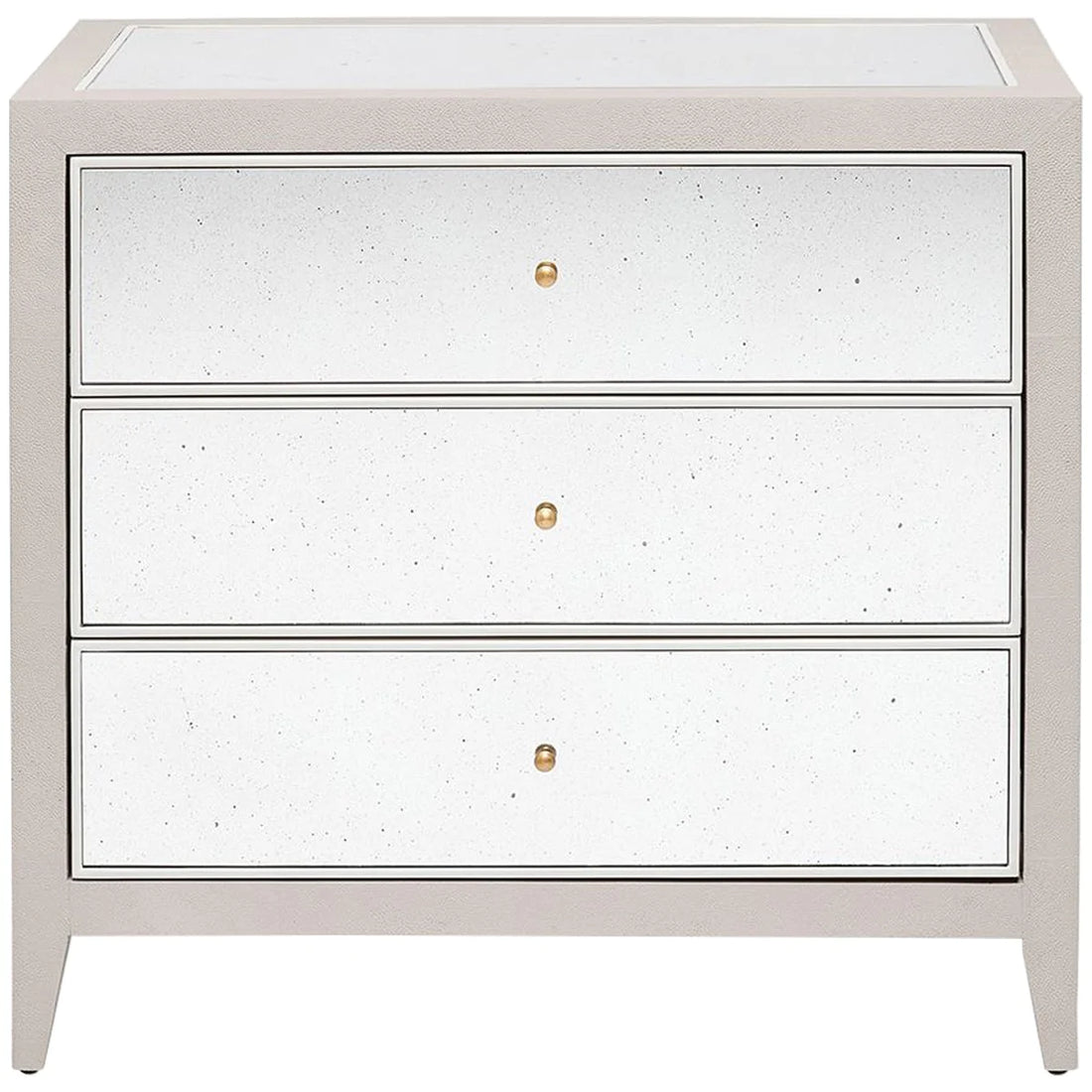Made Goods Mia Mirrored Double Nightstand in Faux Shagreen