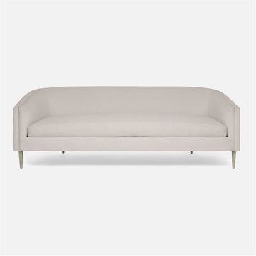 Made Goods Theron Upholstered Curved Back Sofa in Garonne Marine Leather