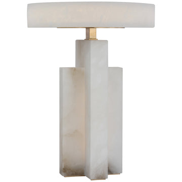 Visual Comfort Trancas Medium Table Lamp in Alabaster and Brass