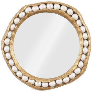 Phillips Collection Pearl Round Gold Mirror