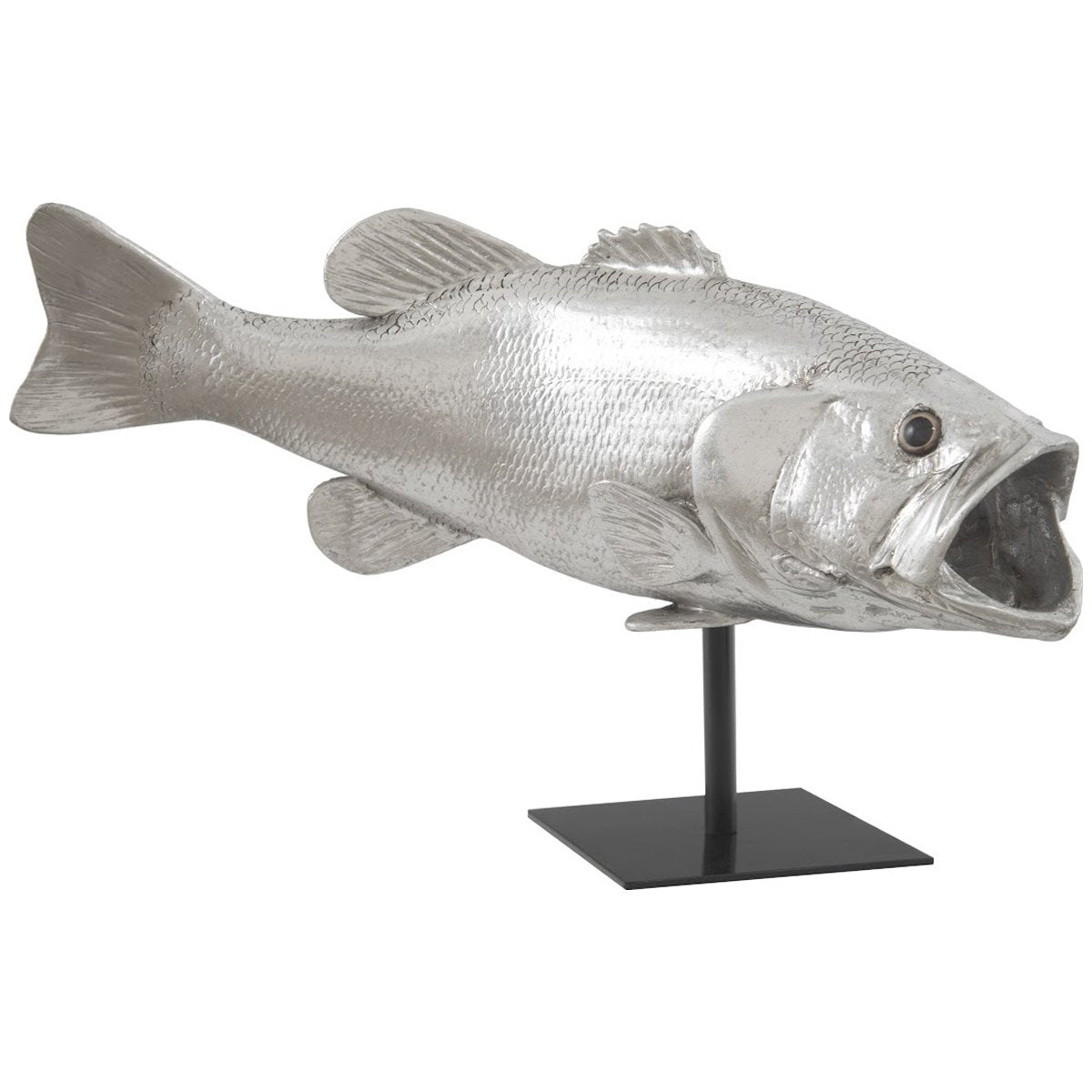 Metal Fish Sculpture Cabin Fish Decor Lodge Bass Artwork Metal Bone Fish  Bass Fish Sculpture Underwater Theme Man Cave Fish 