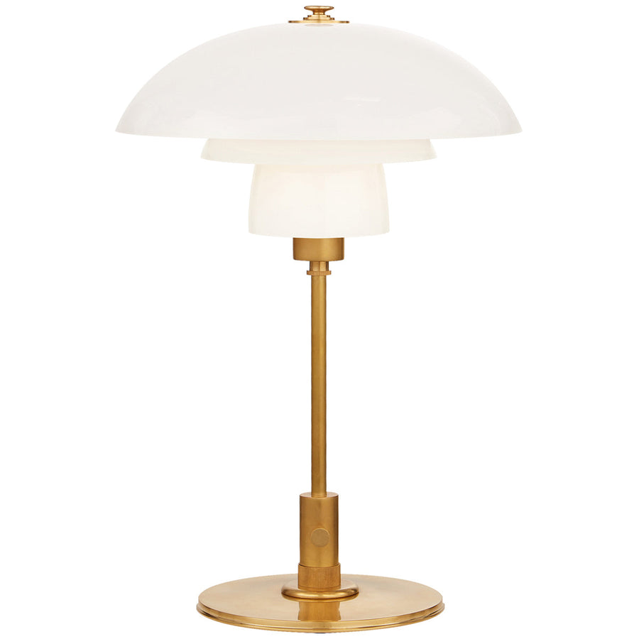 Visual Comfort Whitman Desk Lamp with White Glass Shade