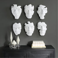 Uttermost Self-Portrait White Mask Wall Decor, 6-Piece Set