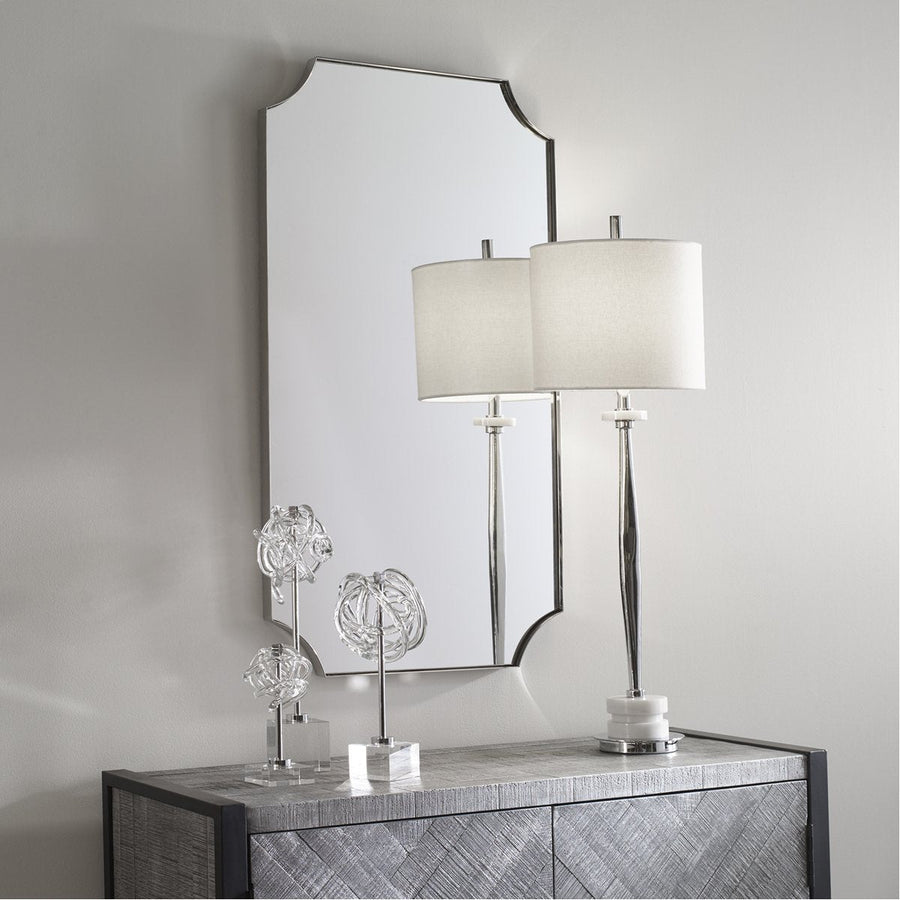 Uttermost Lennox Scalloped Corner Mirror