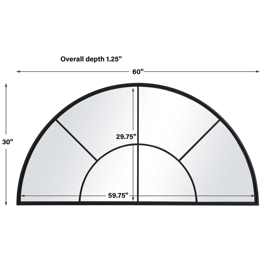 Uttermost Rousseau Iron Window Arch Mirror