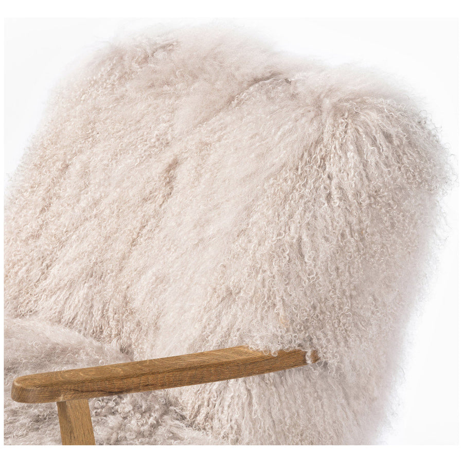 Four Hands Ashland Armchair - Taupe Mongolian Fur