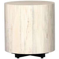 Four Hands Hudson Round End Table - Bleached Spalted Primavera