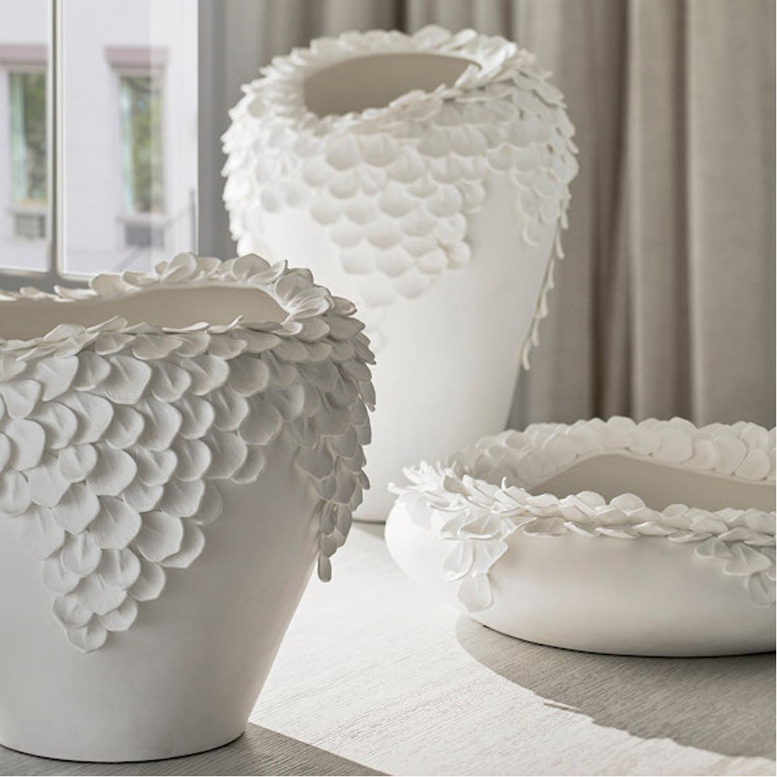 Palecek Jasmine Wide Porcelain Vase
