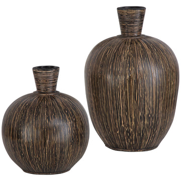 Uttermost Islander Black Vases, 2-Piece Set