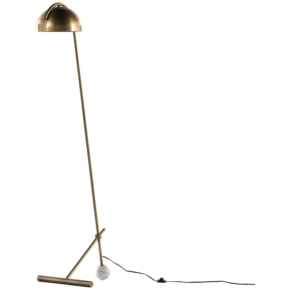 Four Hands Asher Becker Floor Lamp - Charcoal and White Marble