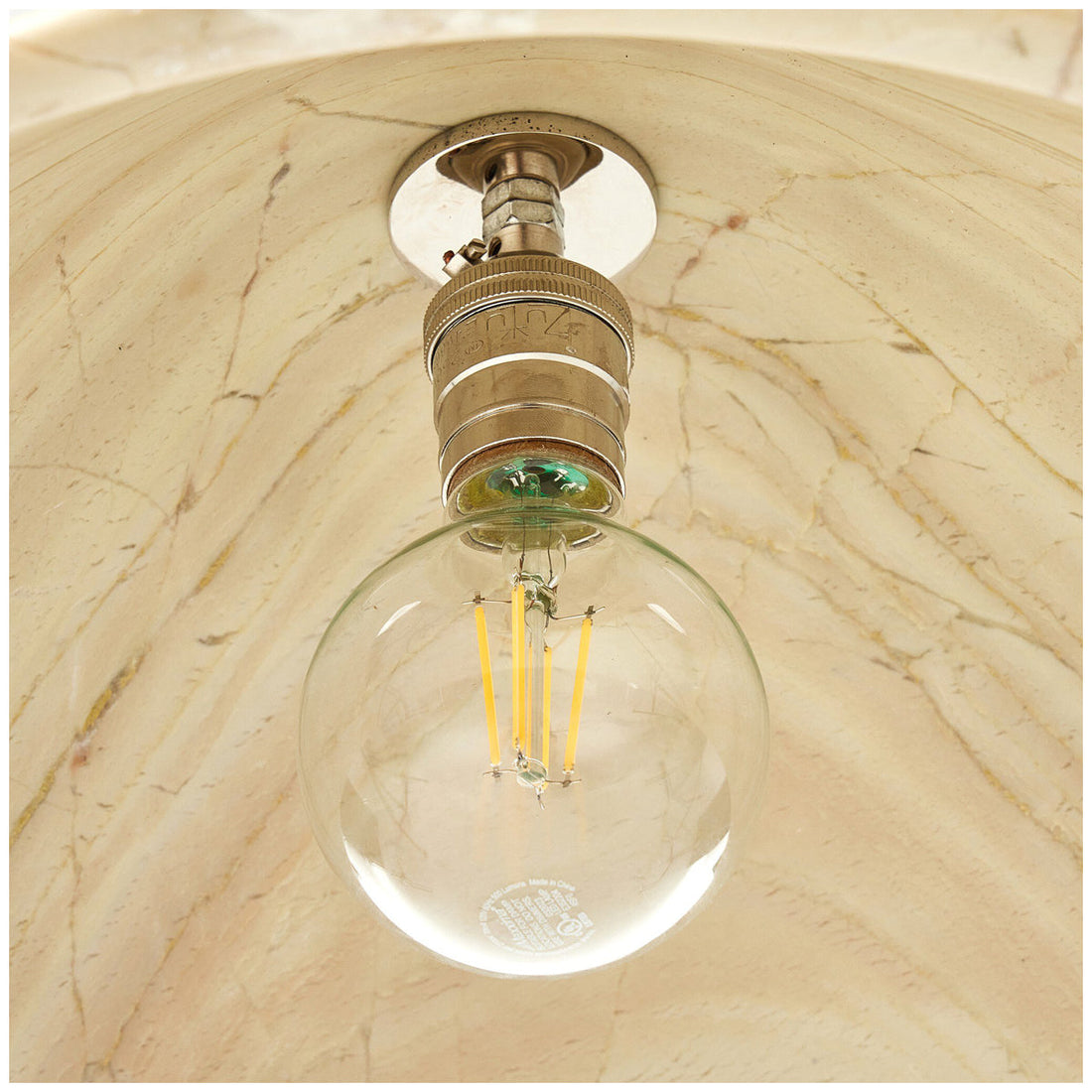 Four Hands Asher Concetta Pendant - Ecru Marble Solid