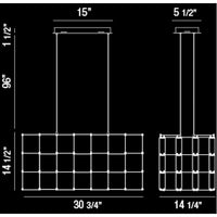 Eurofase Linwood 25W LED Rectangular Chandelier