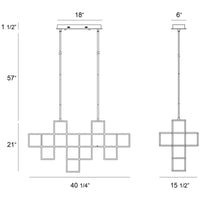 Eurofase Ferro 9-Light Linear LED Chandelier