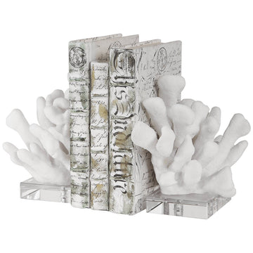 Uttermost Charbel White Bookends, Set of 2