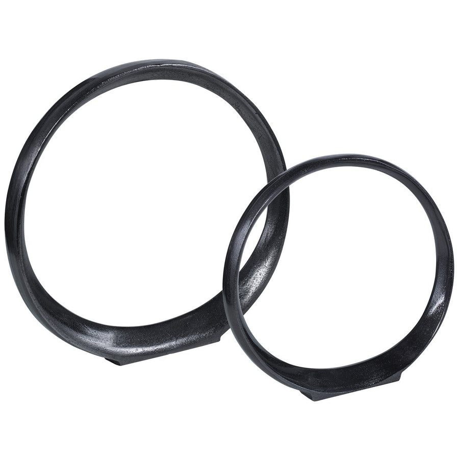 Uttermost Orbits Black Ring Sculptures, 2-Piece Set