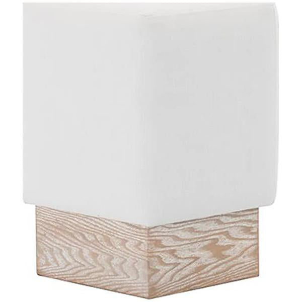 Worlds Away Asher Stool in White Linen