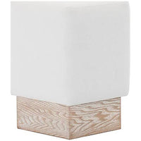 Worlds Away Asher Stool in White Linen