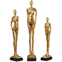 Villa & House Miles Statues  Set of 3 Statues in Gold