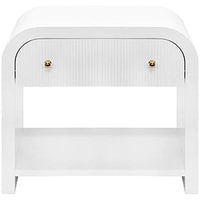 Worlds Away Esther Side Table in Glossy White Lacquer