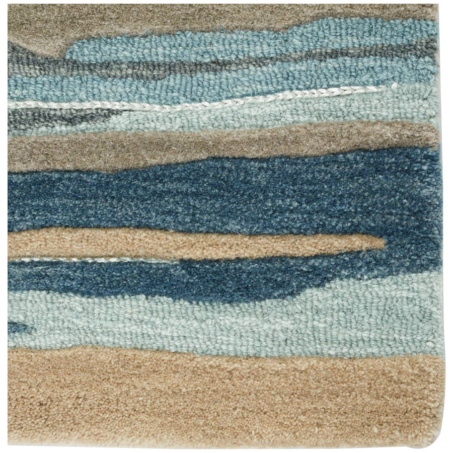 Jaipur Fragment Rhine Striped Blue Beige FRG05 Area Rug