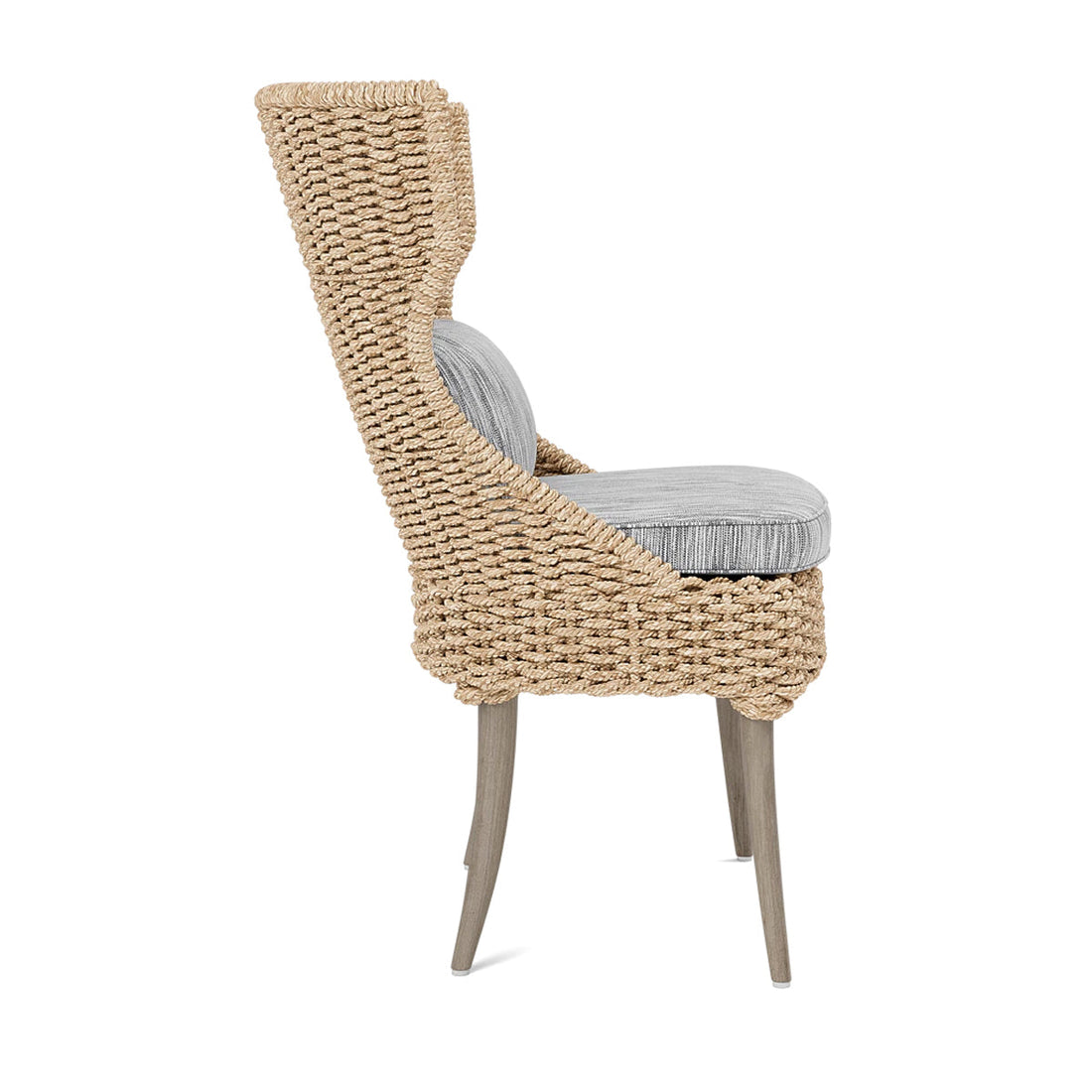 Made Goods Arla Faux Rope Outdoor Dining Chair in Danube Fabric