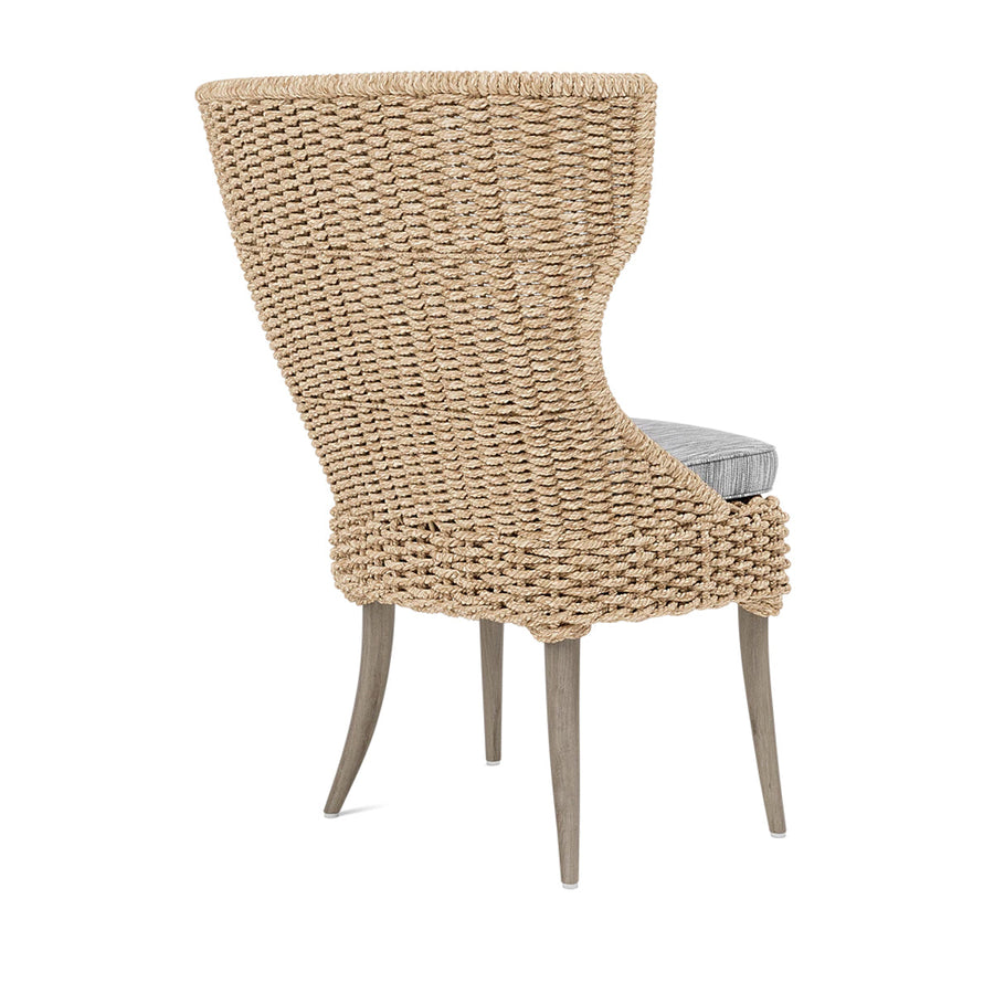 Made Goods Arla Faux Rope Outdoor Dining Chair in Danube Fabric