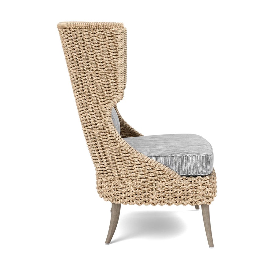 Made Goods Arla Wingback Outdoor Lounge Chair in Danube Fabric