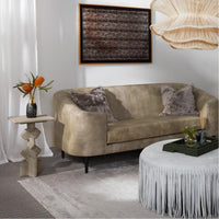 Made Goods Basset Contemporary Cabriole-Style Sofa, Liard Velvet